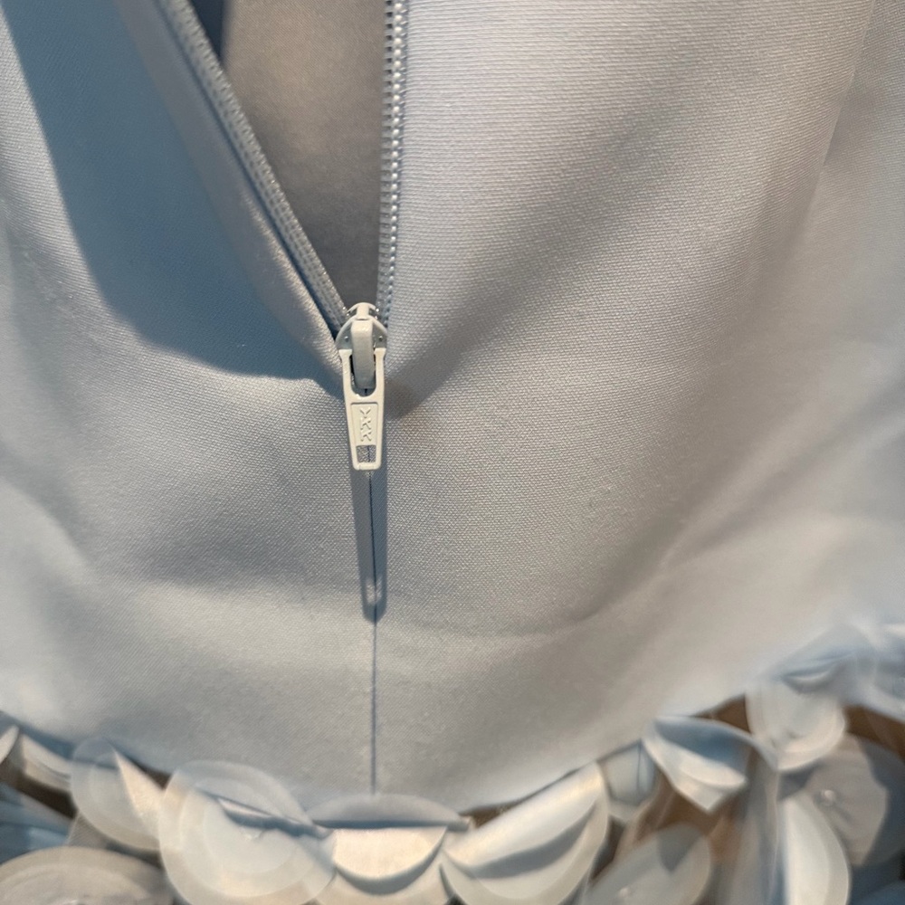 Bronx and Banco Pale Blue Strapless Maxi Dress with Circular Appliqués - Picture 12 of 13